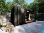 Poolhaus aus Container mit offener Terrasse und abgeschlossenem Technikraum – Bild 3